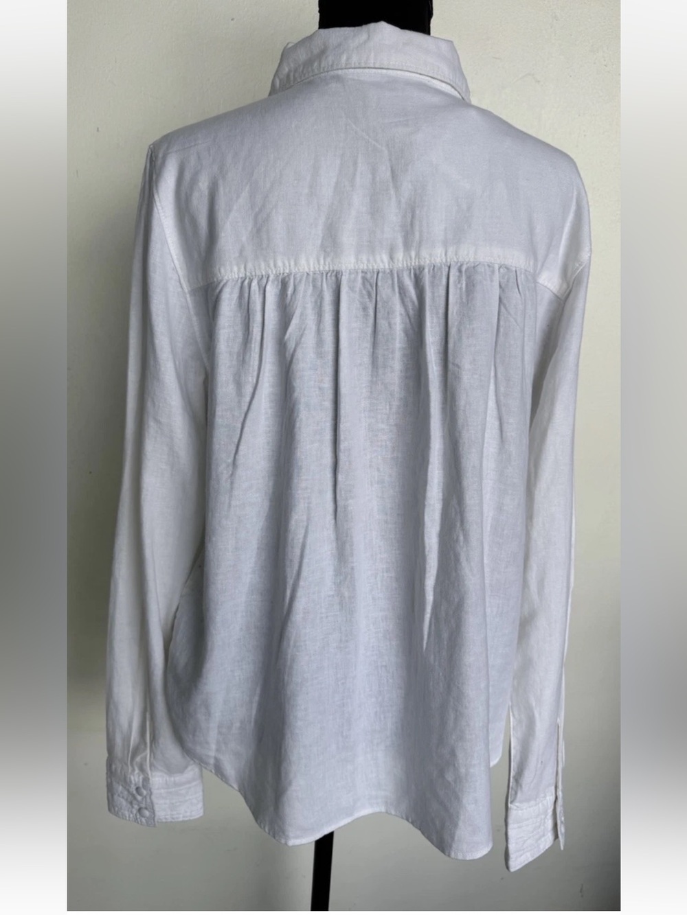 Joie Large, White Pintuck Button-Front Blouse - Picture 2 of 5
